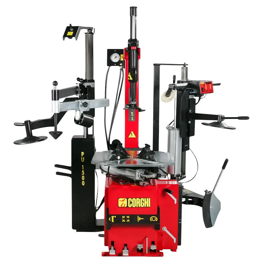 Corghi A2024TI 2015E Electric Tire Changer Machine with Tilt Back Feature, SP2000 & PU1500 Arms - Professional Auto Repair Shop Equipment for Car, Truck & Motorcycle Tire Replacement