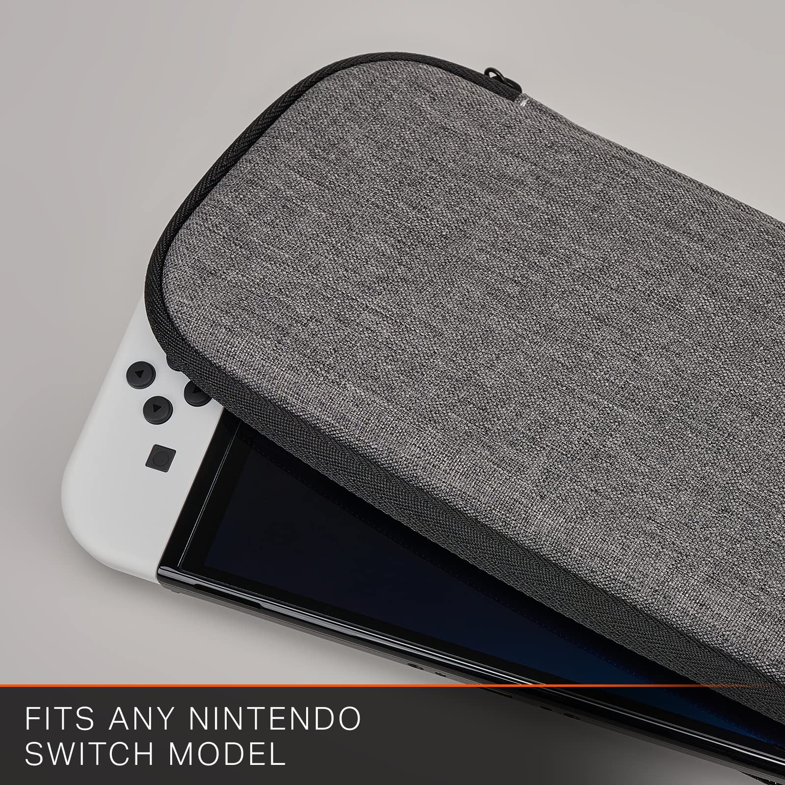 PowerA Slim Protective Case for Nintendo Switch OLED, Switch & Switch Lite - Charcoal | Officially Licensed Gaming Console Cover with Storage | Perfect for Travel, Home & On-the-Go Gaming Accessories