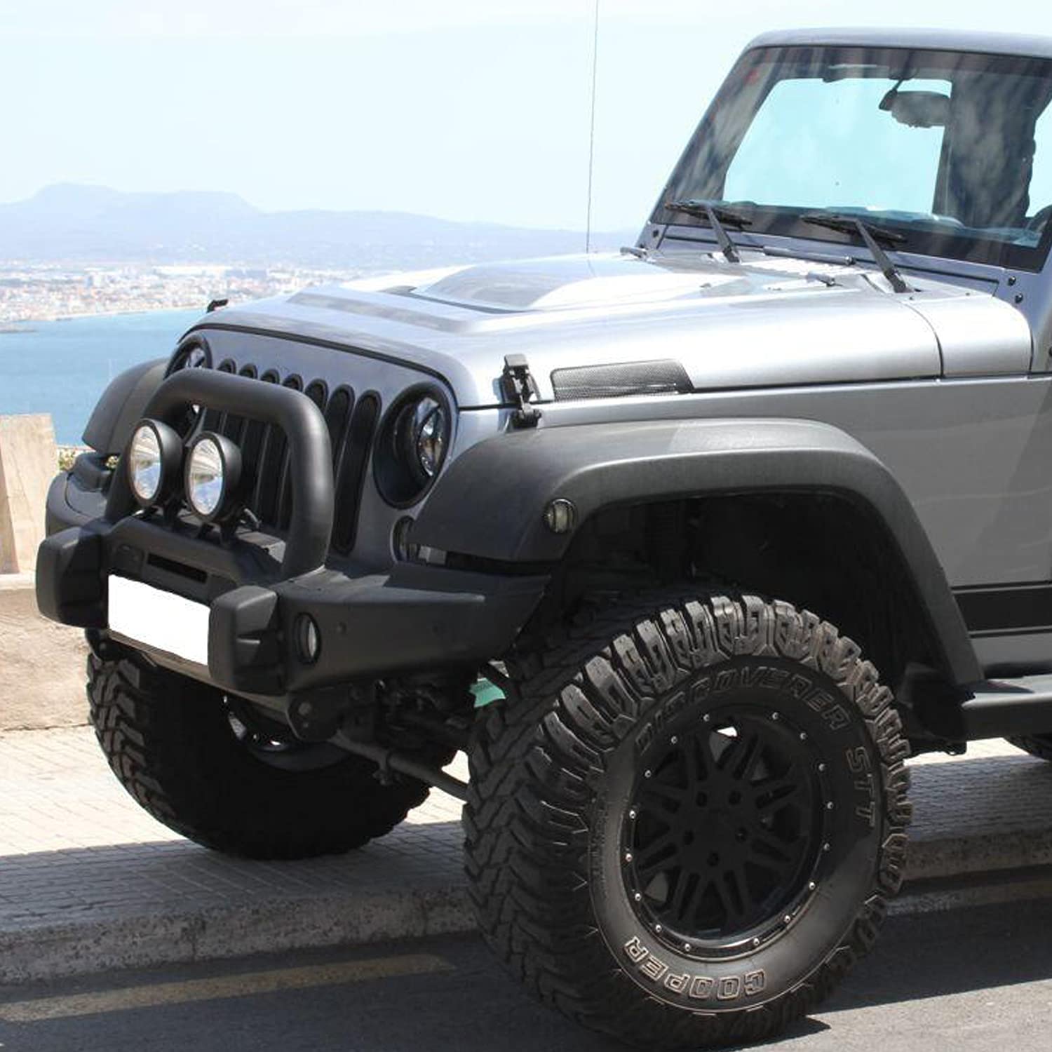 JeCar Hood Latches for Jeep Wrangler JK & JKU (2007-2018) - Heavy Duty Black Hood Catch Kits | Exterior Accessories Replacement | Perfect for Off-Roading & Daily Driving