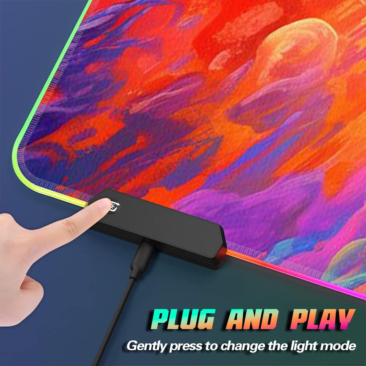 Extended Size 'I am in Space' LED Fabric Gaming Mouse Pad - ROG Mouse Pad, Large (60 x 35 x 0.3 cm) for Office Computer, Laptop, Desk | Perfect for Gaming, Work & Home Office Setup
