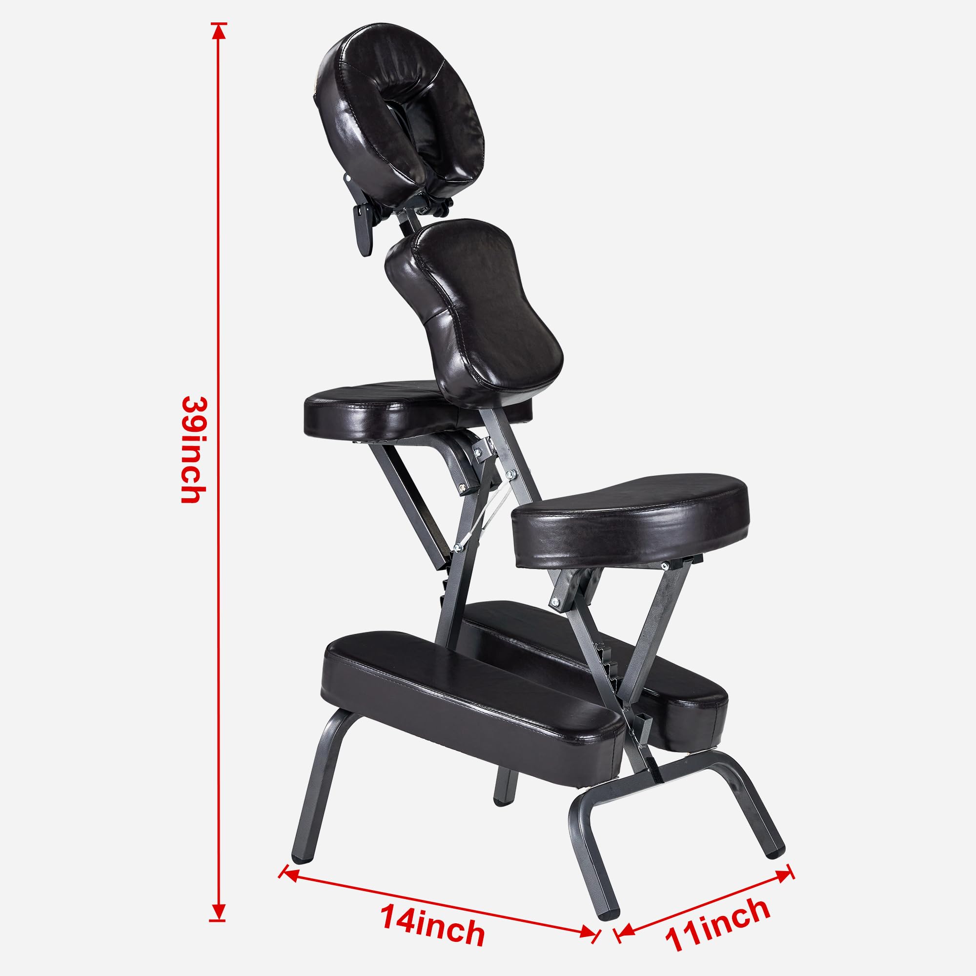 Portable Full Body Massage Chair - Lightweight Adjustable Folding Salon Chair with Carrying Case & Face Cradle - Perfect for Home Spa, Tattoo Parlors & Professional Use (Coffee Brown)