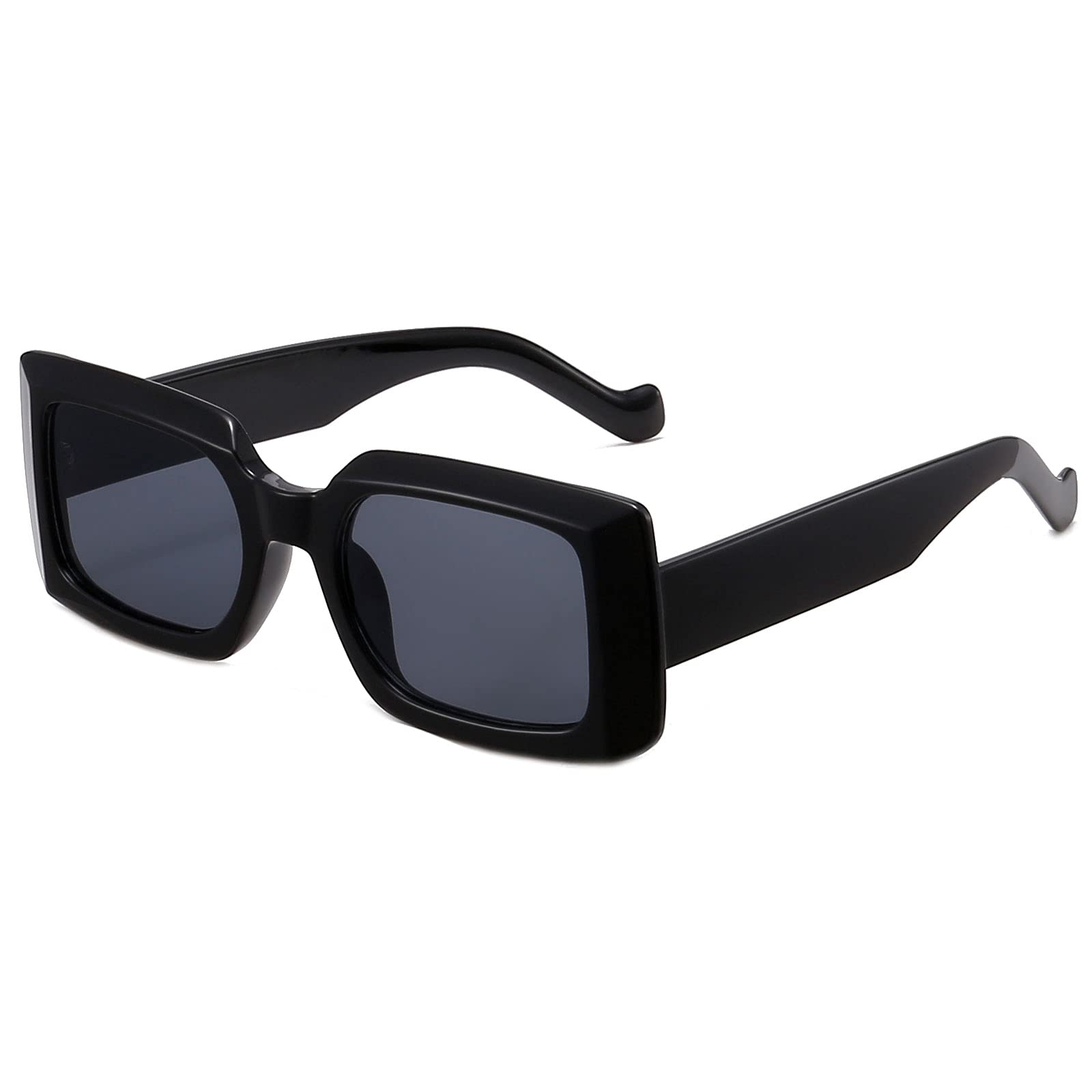 ANRRI Women's Retro Chunky Square Frame Sunglasses - Fashionable Rectangular Eyewear for Outdoor, Beach & Driving