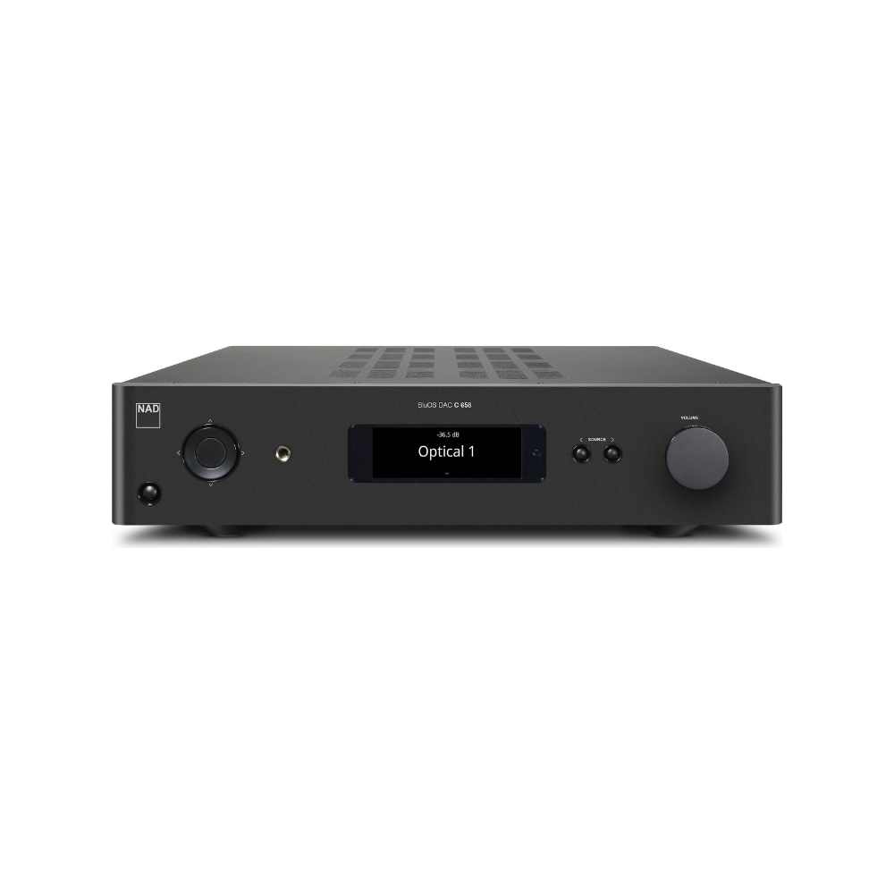NAD C 658 BluOS Streaming DAC Preamplifier - High Resolution Network Audio Player with Dirac Live Room Correction | Perfect for Home Theater & Hi-Fi Music Systems