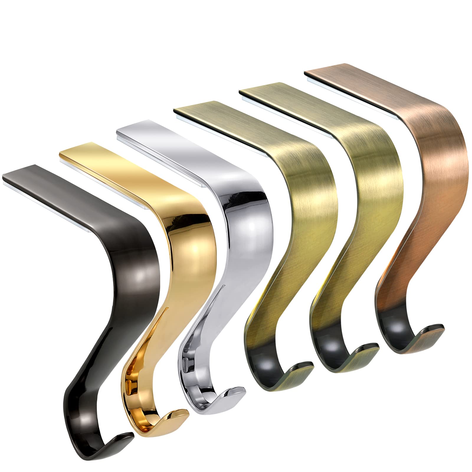 Premium Christmas Stocking Holders for Mantel - Heavy Duty Stocking Hangers Set with Fireplace Clips (6-Piece, Gold/Silver/Bronze/Red Bronze/Black) - Perfect for Holiday Decor & Fireplace Sock Display