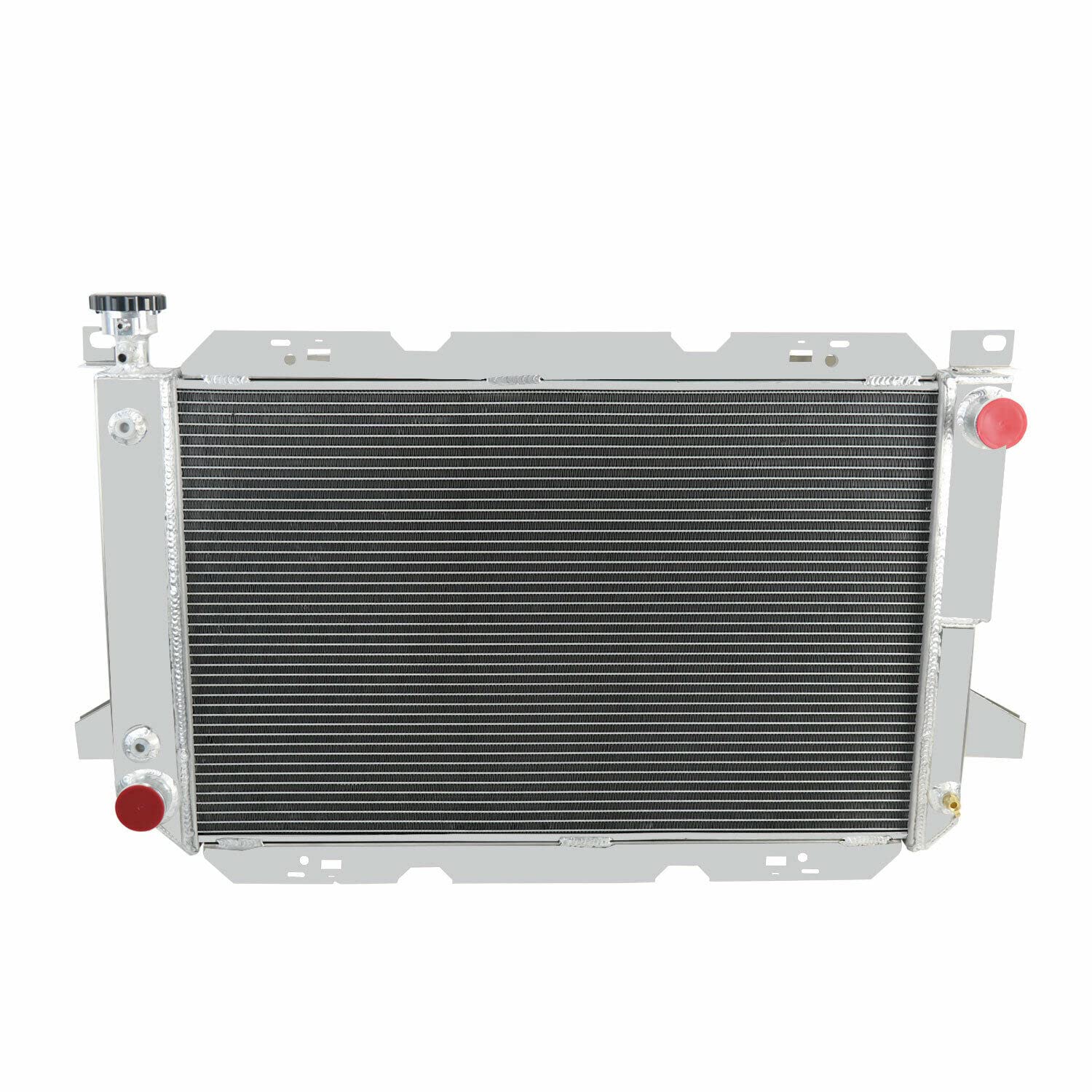 AlloyWorks 4-Row Aluminum Radiator with Fan Shroud Kit & Relay for 1985-1997 Ford F-150 F-250 F-350 & Bronco V8 - High-Performance Cooling Upgrade for Trucks & Off-Road Vehicles