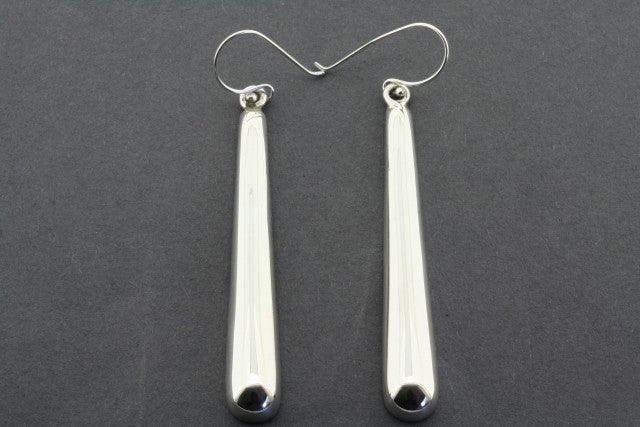 Sterling Silver Flat Long Teardrop Earrings - Elegant Dangle Drop Earrings for Women, Perfect for Weddings, Parties & Everyday Wear