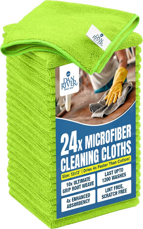 Premium 24-Pack Microfiber Cleaning Cloths (12