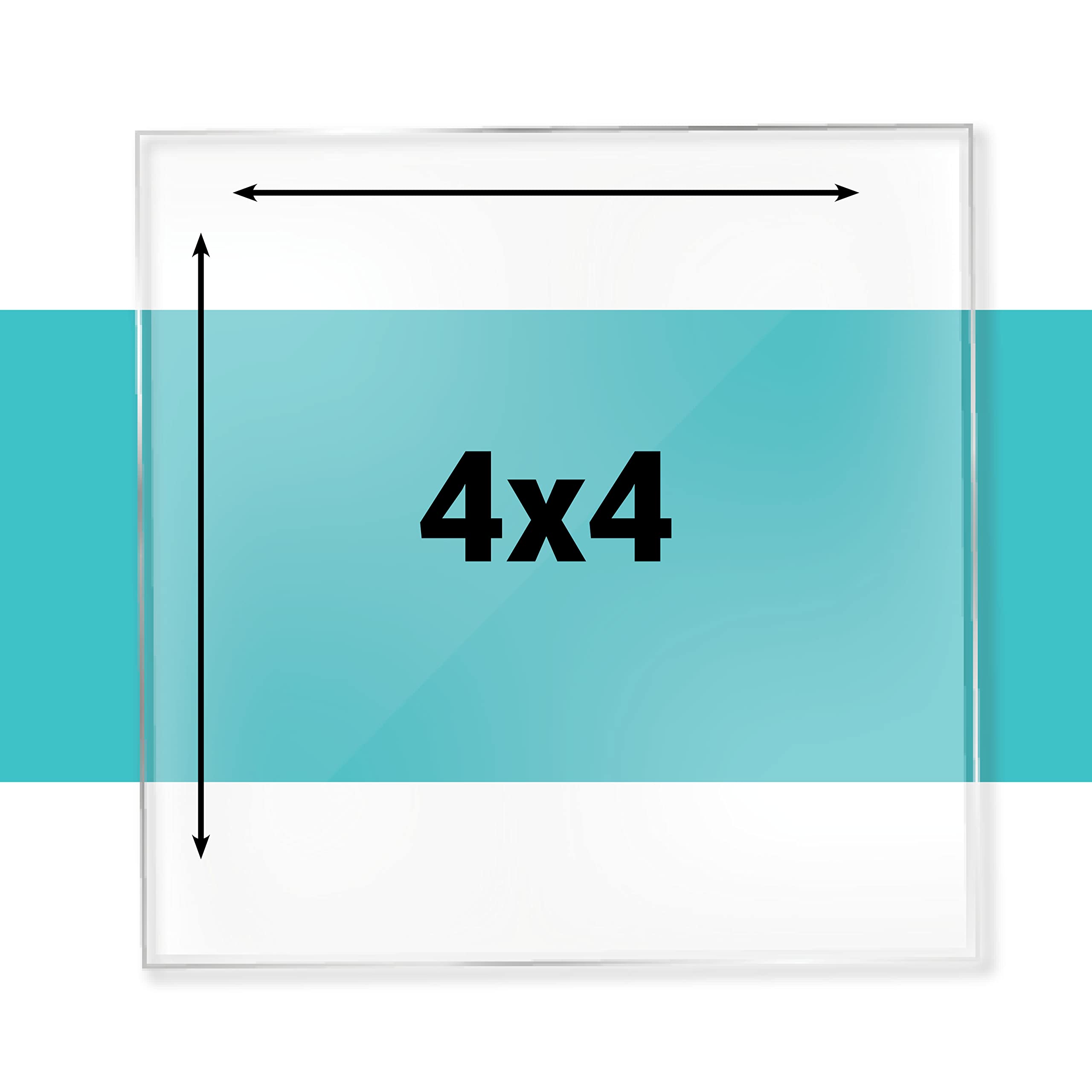 4x4 Inch Clear Glass Square Tiles - Smooth Surface Craft Mosaic Tiles (Pack of 24) - Perfect for DIY Home Decor, Backsplash Projects & Art Crafts