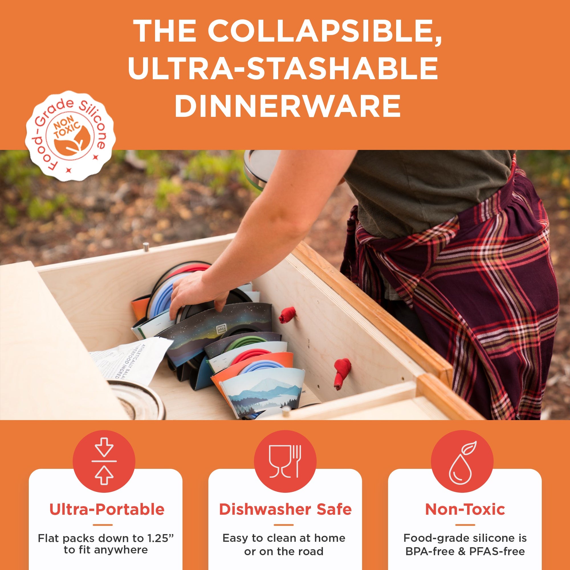 Collapsible Insulated Bowl - 1.5 Cup Portable Food Container for Camping, Hiking & Travel | BPA-Free Thermal Bowl for Hot & Cold Meals On The Go