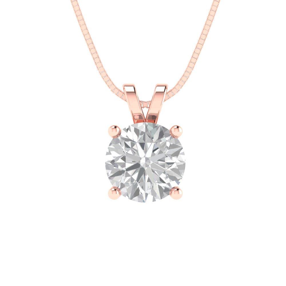1.0 ct Lab-Created White Sapphire Solitaire Pendant with 18