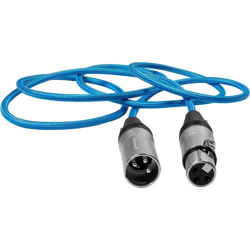Kondor Blue 3 Pin XLR Male to Female Audio Cable 5ft - Professional Balanced Microphone Cable for Studio Recording, Live Sound & Podcasting