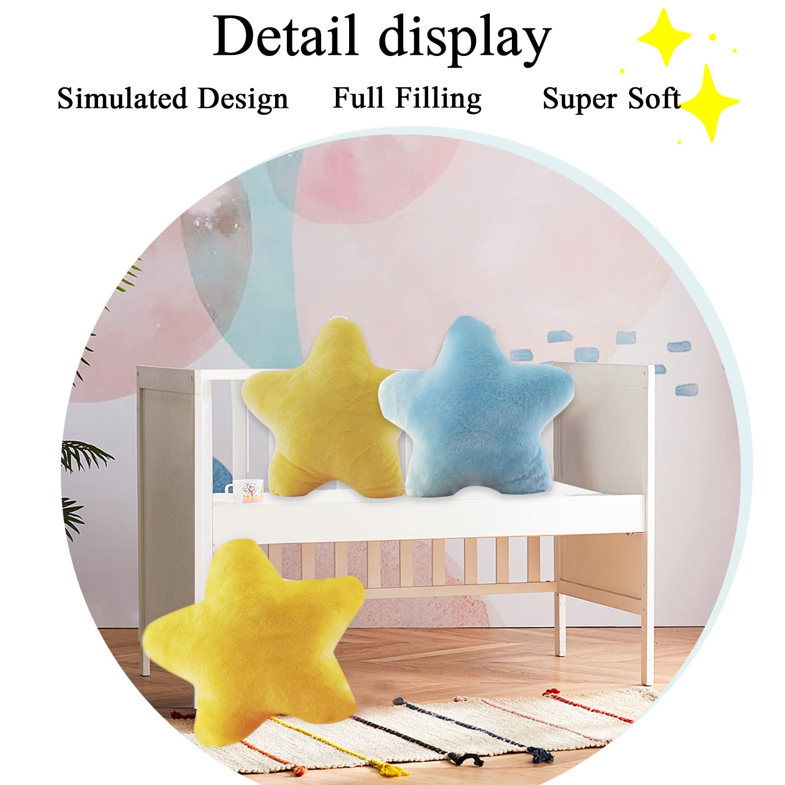 **Soft Star Shaped Plush Throw Pillow - 15.7