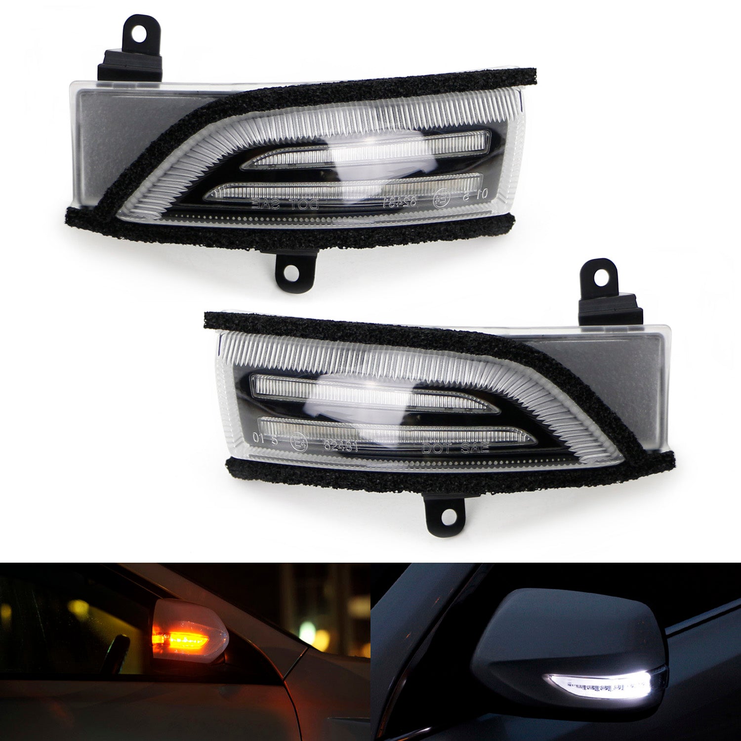 Clear Lens Switchback Sequential LED Turn Signal Lights for Subaru - Side Mirror Indicators with Dual Function (White/Amber) - Perfect for Night Driving & Enhanced Vehicle Safety
