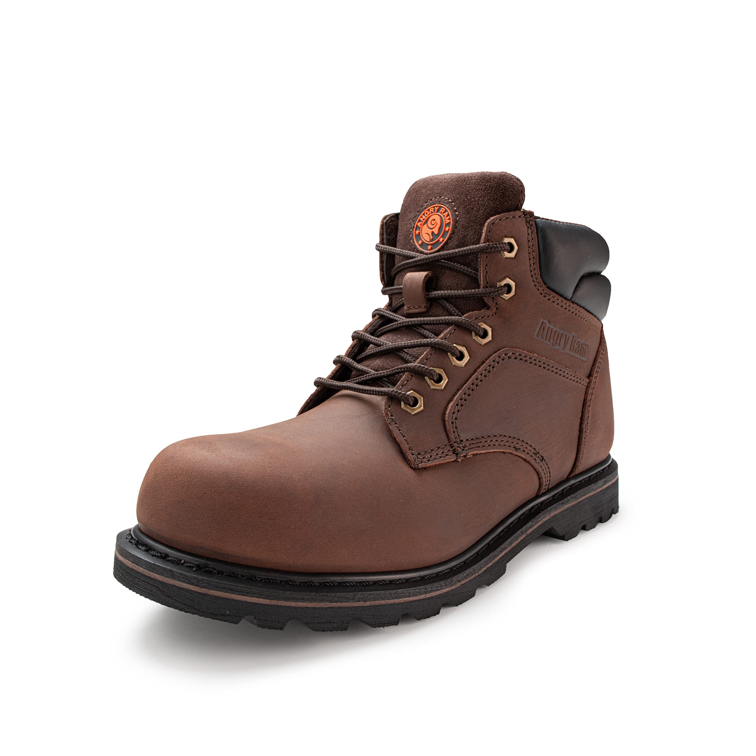 ANGRYRAM Steel Toe Boots for Men & Women - Waterproof Work Boots with Puncture Proof & Slip Resistant Technology | Lightweight Construction Shoes for Industrial, Warehouse & Outdoor Work Safety