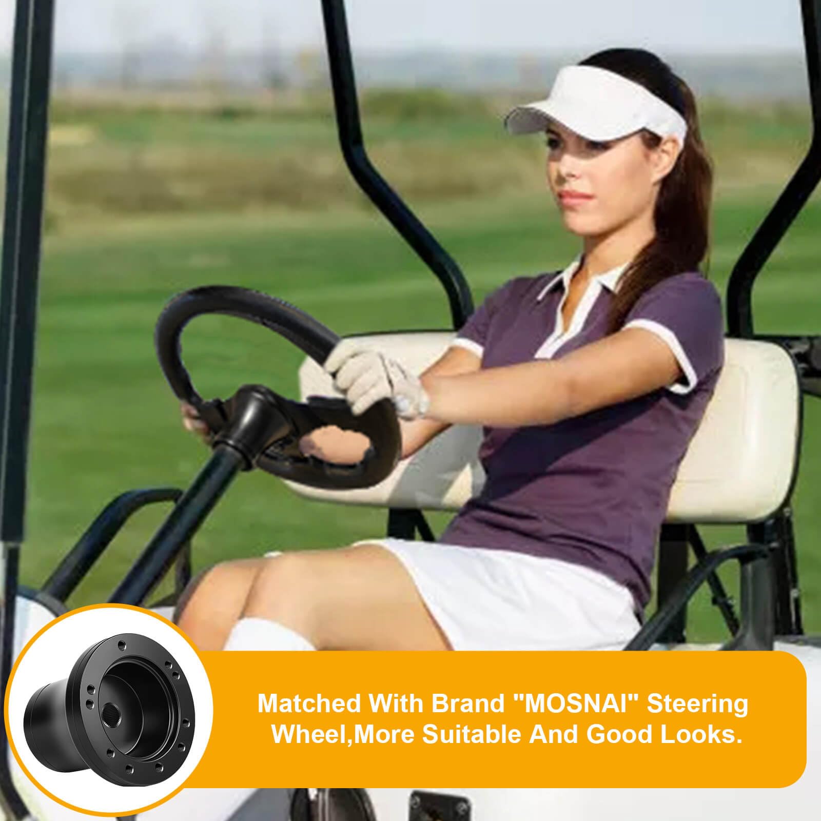 Yamaha G2-G29 Drive/Drive 2 Golf Cart Steering Wheel Adapter Hub - 5-6 Hole Universal Fit for Golf Cart Steering Wheels - Perfect for Upgrades & Customization on Golf Courses & Resorts