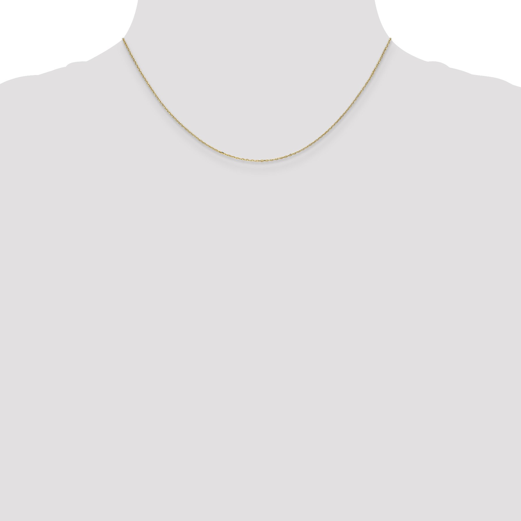 14K Yellow Gold 16 Inch 0.6mm Diamond-Cut Cable Necklace Chain for Women - Elegant Layering Piece for Everyday Wear, Gift Giving & Special Occasions