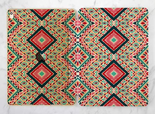 Stylish Ethnic Pattern Smart Cover Case for Apple iPad Air 1/2, iPad Mini 1/2/3/4, iPad Pro 9.7/10.5/12.9, iPad 9.7 (2017/2018) - Red & Blue with Gold/Rose Gold Accents | Perfect for Home, Office & Travel Protection