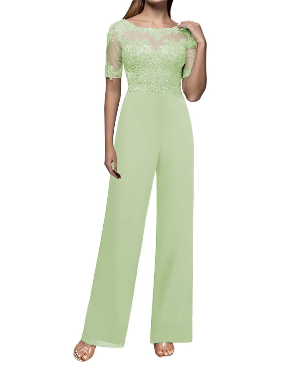 Elegant JAEDEN Mother of The Bride Jumpsuits & Lace Pantsuits - Chiffon Evening Gowns with Sleeves for Weddings & Formal Events