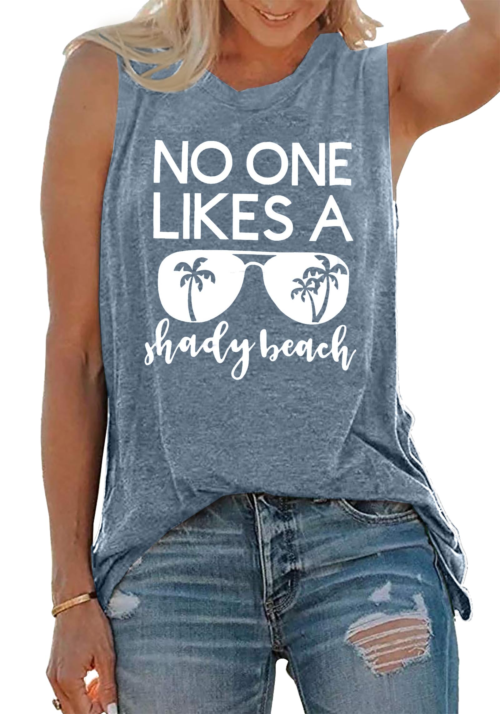 Women's Summer Beach Tank Tops - Sleeveless Graphic Hawaiian Vacation Shirts for Casual Outings, Pool Parties, and Tropical Getaways
