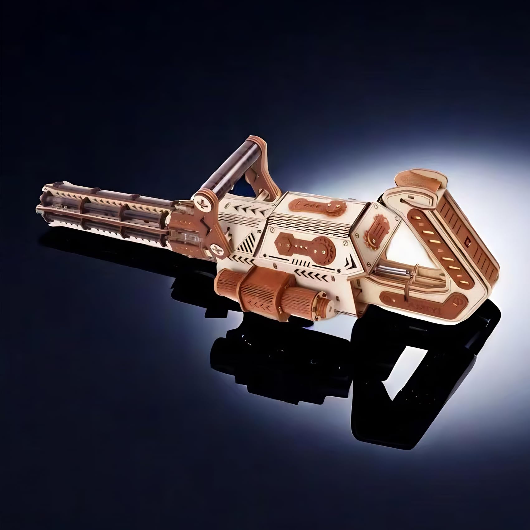 3D Wooden Gatlin Gun Puzzle for Adults - DIY Rubber Band Toy Gun Model Kit, Creative Gift for Men & Woodworking Enthusiasts | Fun Home Decoration & Stress Relief Activity