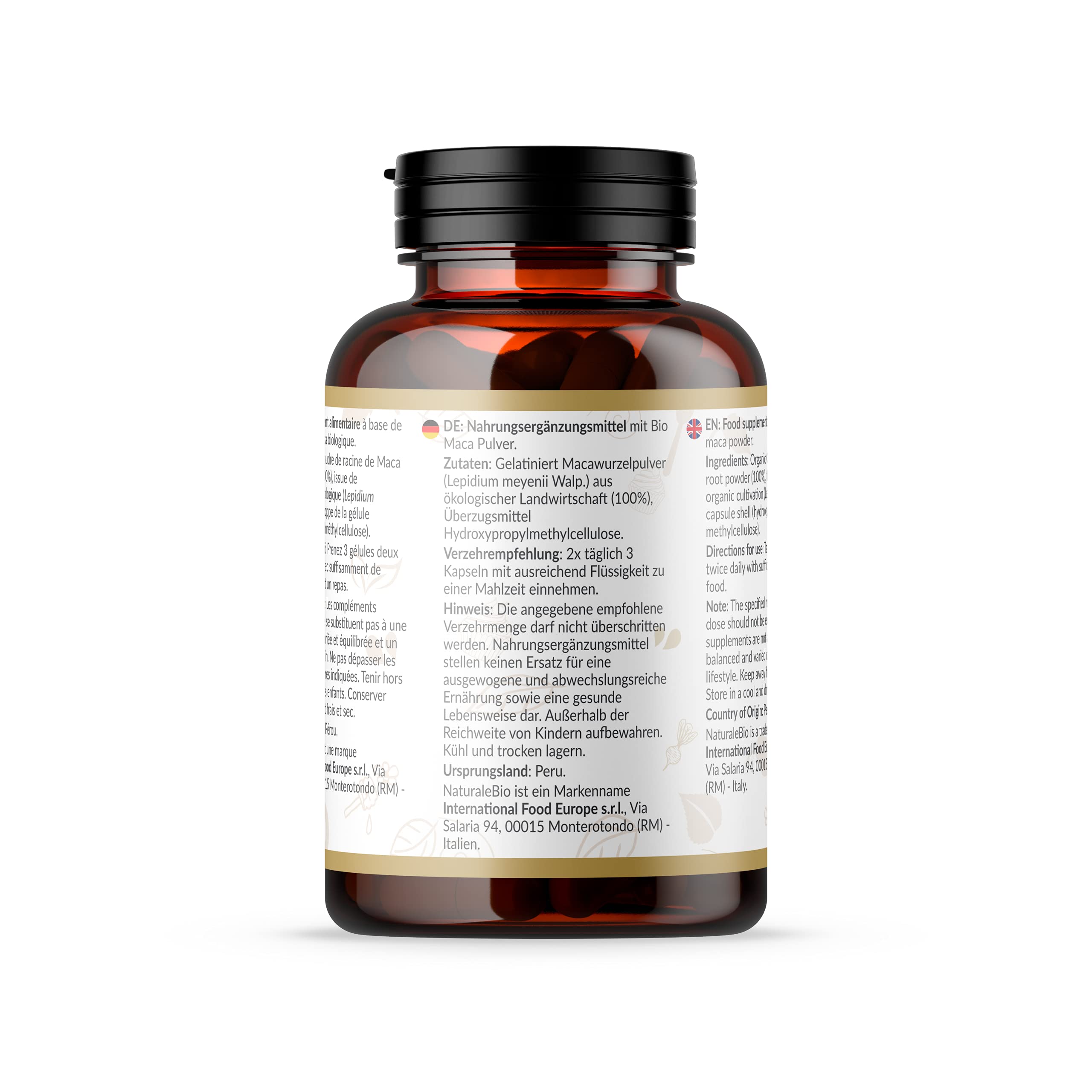 Organic Peruvian Maca Root 500mg Capsules - 180 Count, Gelatinized, Pure & Natural, Made in Peru - Supports Energy, Stamina & Hormonal Balance - Perfect for Athletes, Busy Professionals & Wellness Enthusiasts