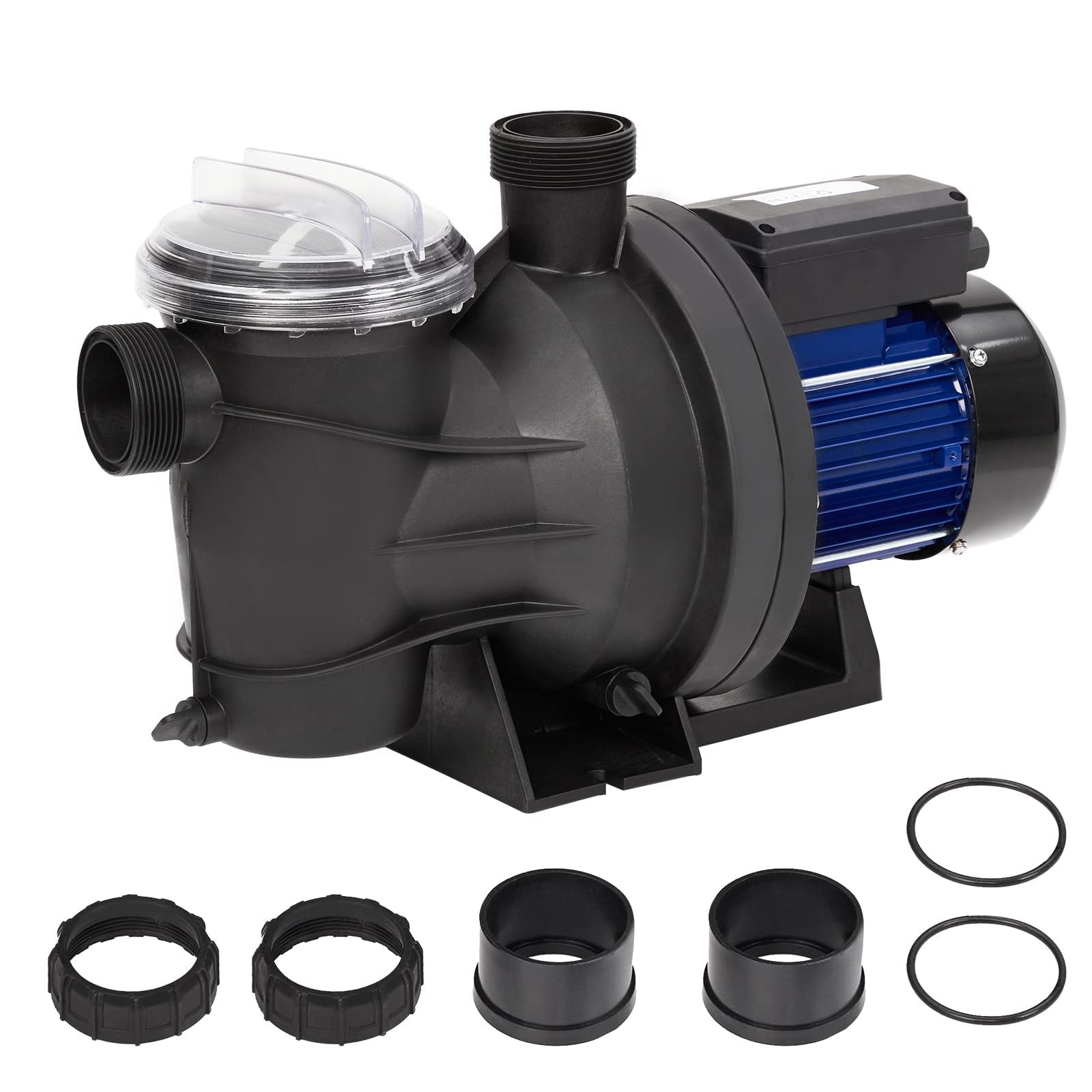 1.6HP In-Ground & Above-Ground Single Speed Pool Pump - 1200W/115V, 6075GPH High Flow Swimming Pool Pump with Filter Basket | Powerful Self-Priming, Low Noise | Ideal for Residential Pools, Spas, and Water Features