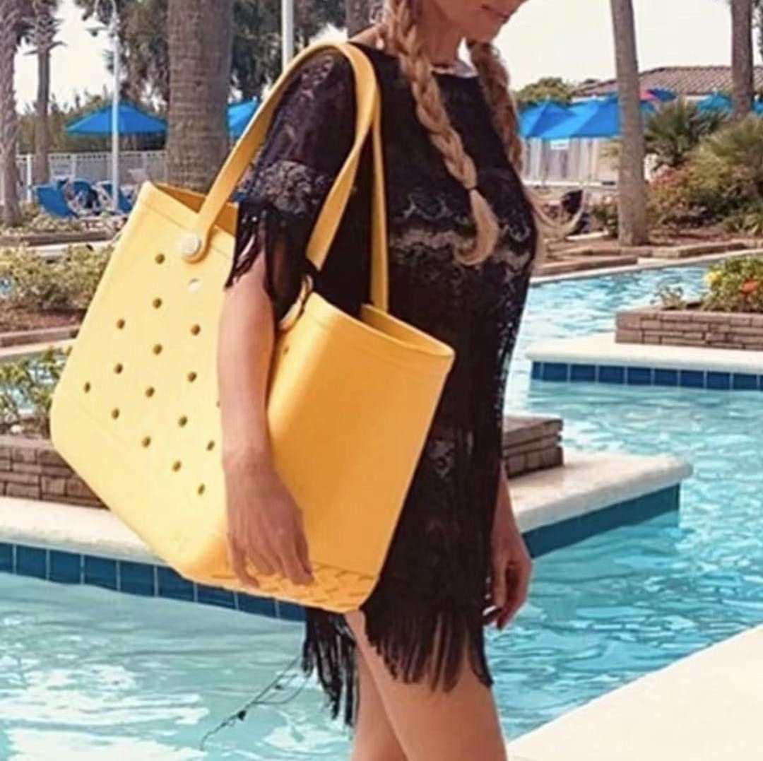 Large Capacity Waterproof Beach Bag - Sandproof EVA Storage Tote for Women - Perfect for Pool, Travel, Picnics & Outdoor Activities