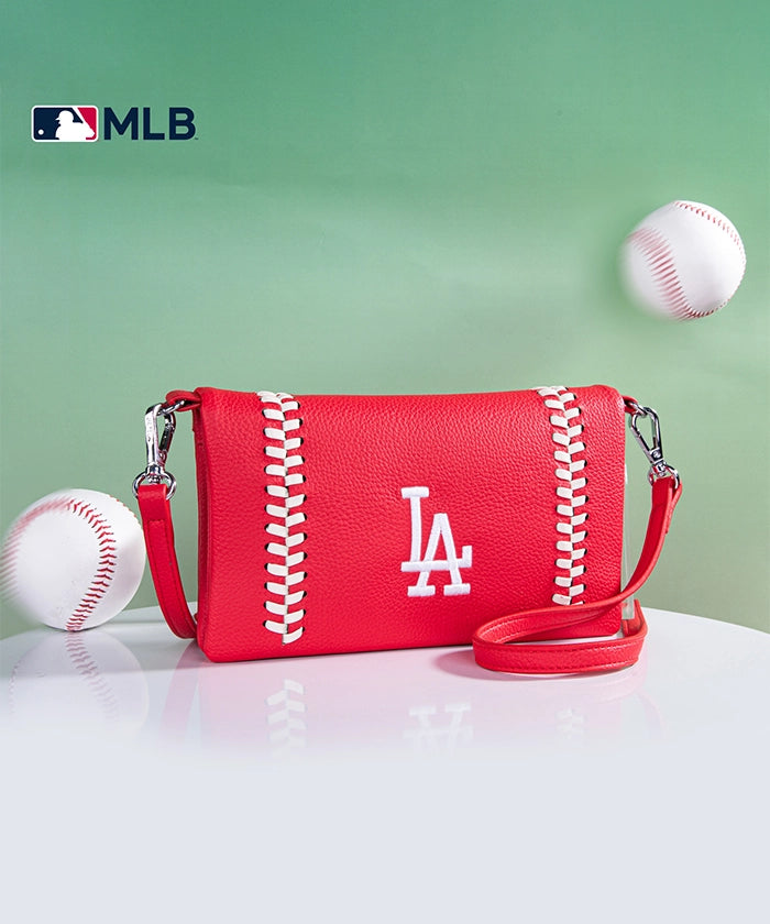 MLB Los Angeles Dodgers Genuine Leather Crossbody Bag for Women - Stylish & Durable Purse for Game Day, Travel & Everyday Use
