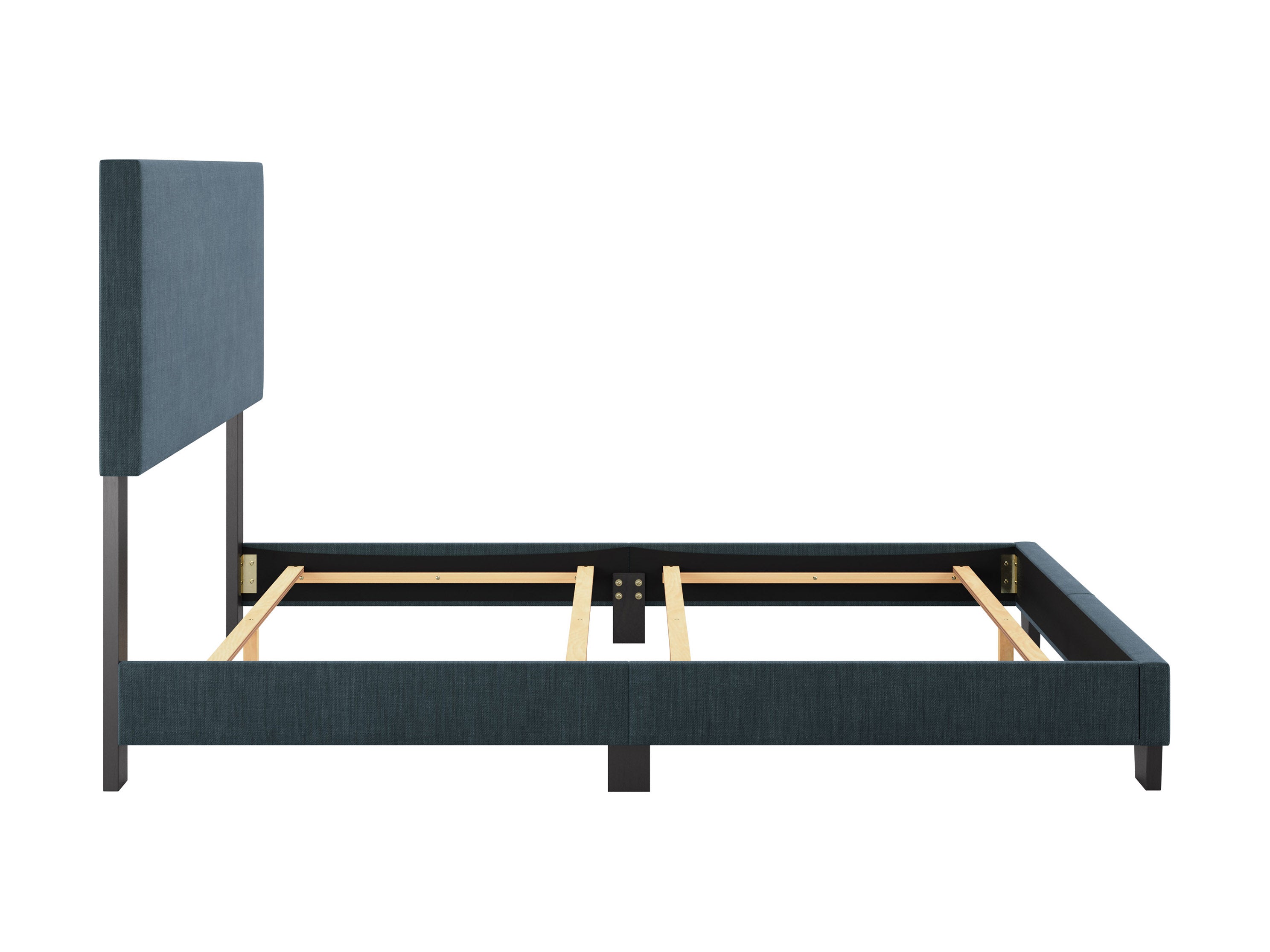 Modern Minimalist Upholstered Full Bed Frame with Blue Fabric - Perfect for Contemporary Bedrooms & Guest Rooms