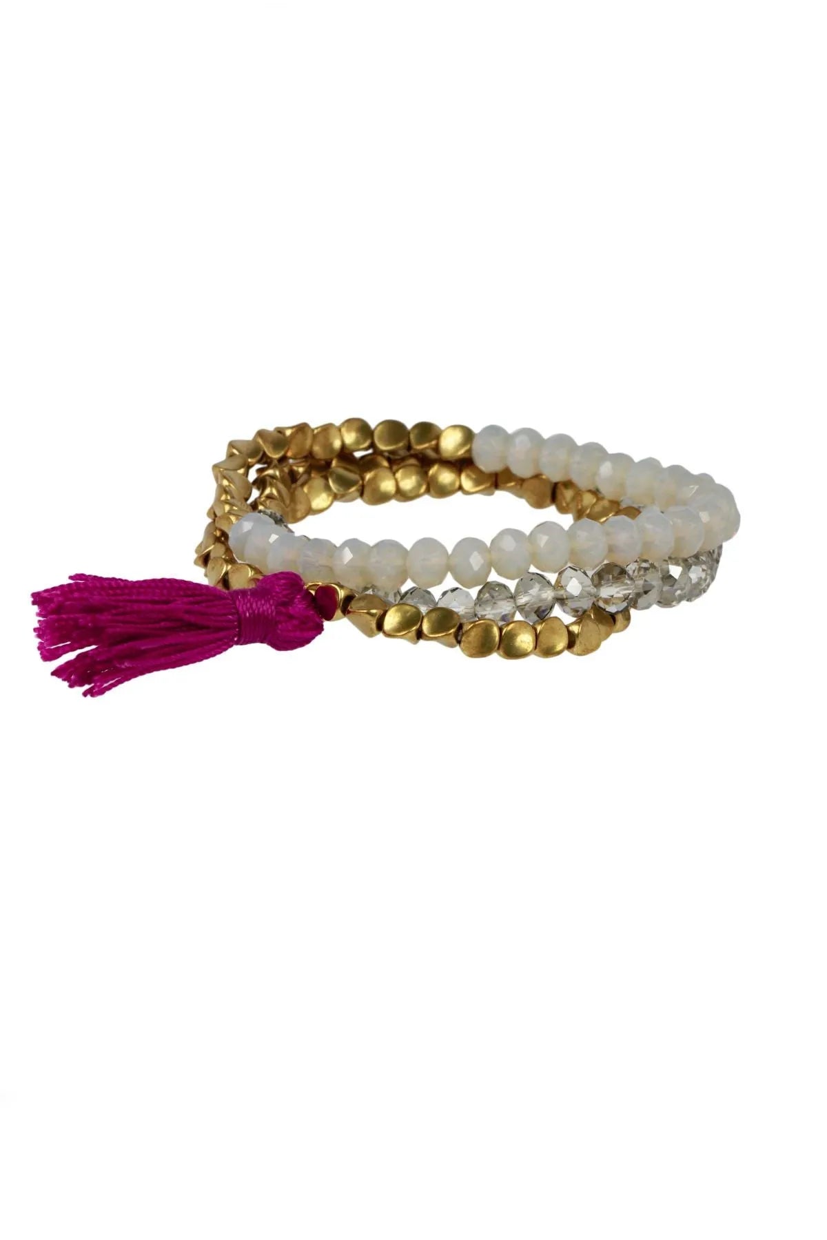 Elegant Crystal Beaded Tassel Bracelet Set for Women - Boho Chic Handmade Jewelry Gift - Perfect for Parties, Weddings & Everyday Wear