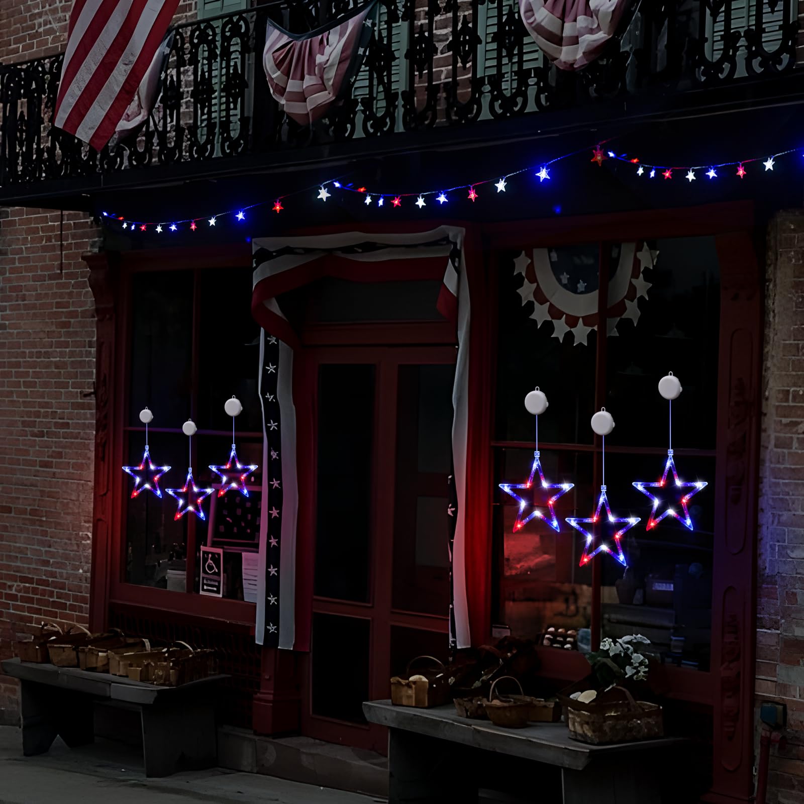 EDYCON 3 Pack Patriotic LED String Lights - Battery Operated Red White & Blue Decorations for 4th of July, Independence Day, Memorial Day - Indoor Window, Party, Home, Yard Decor | Perfect for Backyard BBQs, Holiday Parties & Festive Celebrations