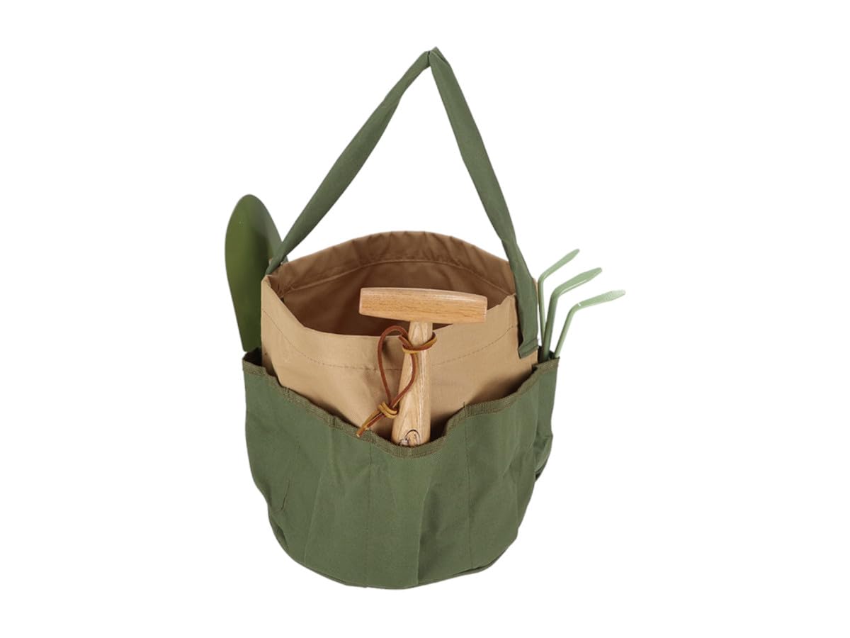 Esschert Design Heavy Duty Canvas Round Tool Bag - Durable Storage for Gardening, DIY, and Craft Supplies | Perfect for Home, Workshop, and Outdoor Use