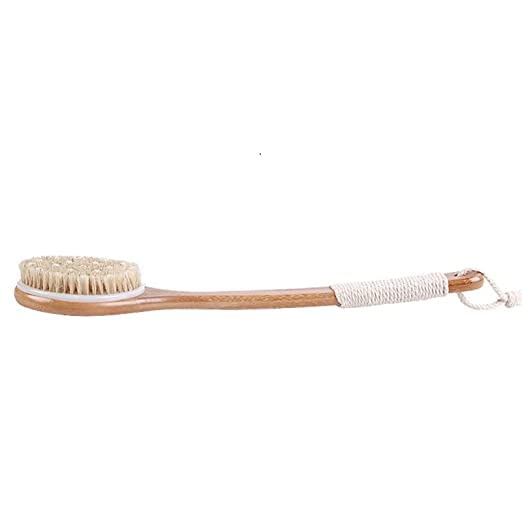 Dry Body Brush for Exfoliation & Cellulite Removal - Lymphatic Drainage Massage Brush with Long Handle for Back Reach - Softens Skin & Improves Blood Circulation - Perfect for Spa, Self-Care & Dry Brushing Routine at Home
