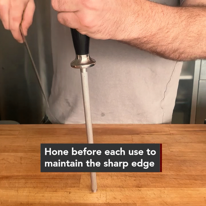 Hammer Stahl 8-Inch Professional Honing Steel Knife Sharpener - Premium Kitchen Tool for Chefs & Home Cooks - Perfect for Sharpening Knives Before Cooking, Slicing & Food Prep