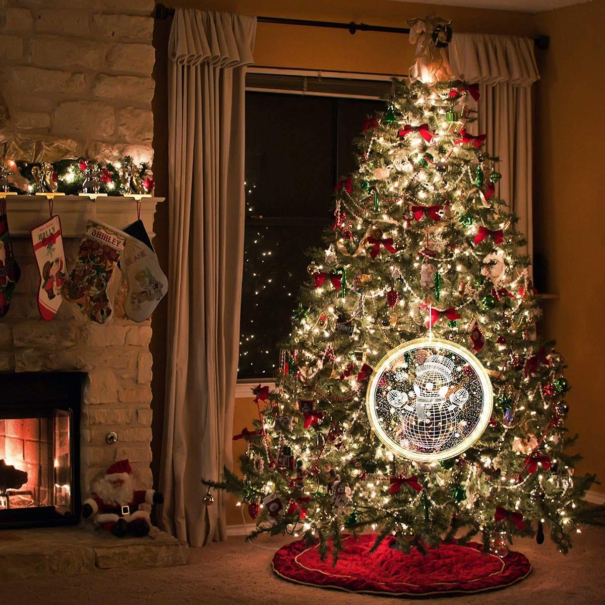 Christmas Snowman Window Lights - Warm White LED String Lights for Indoor & Outdoor Decor, Holiday Party, Bedroom, Pathway, Patio, Wall Backdrop - Perfect for Festive Home & Garden Decorations