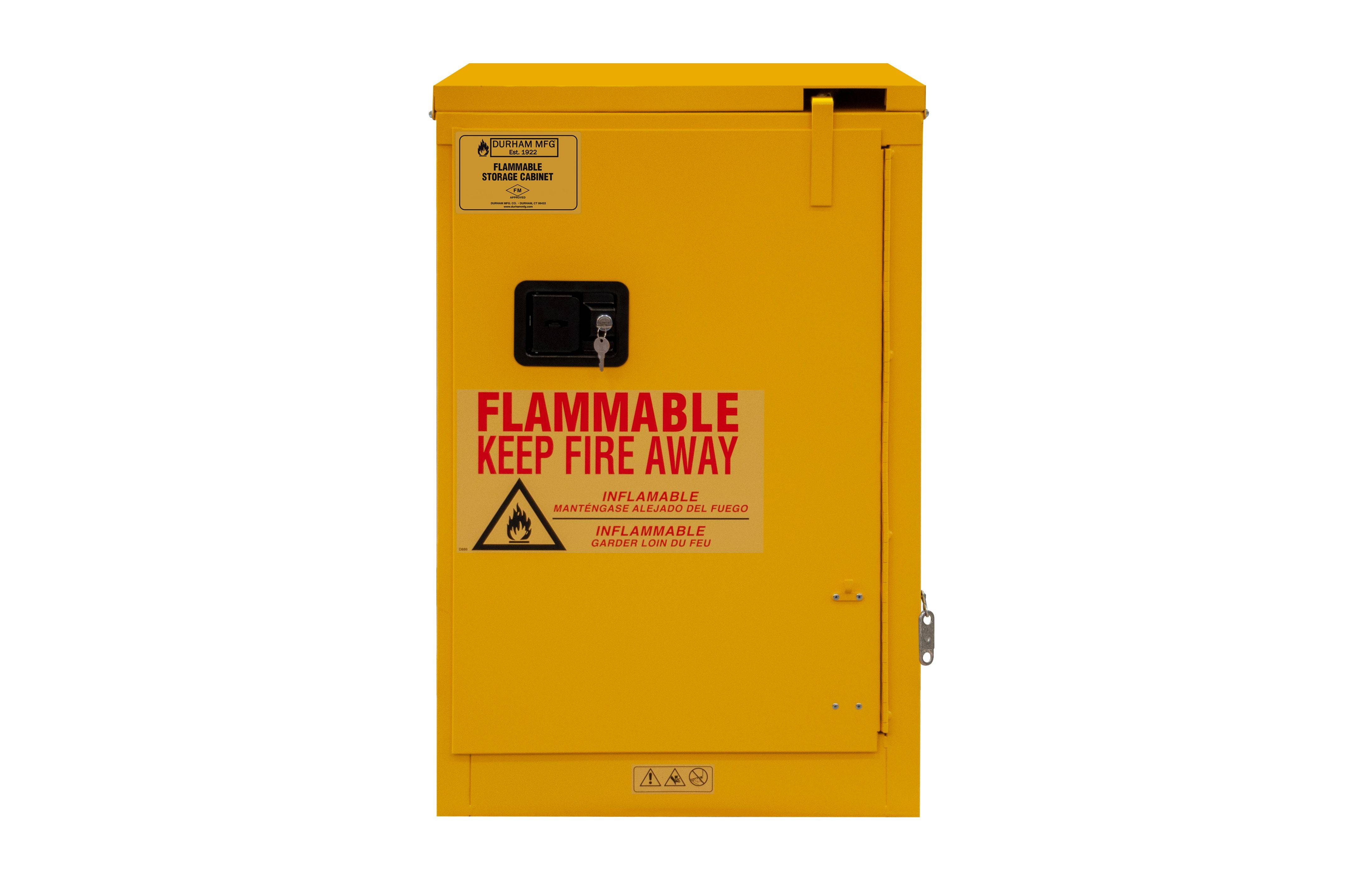 Flammable Storage Cabinet - OSHA Compliant Safety Cabinet for Chemicals, Gasoline & Paint - Perfect for Garage, Workshop & Industrial Use
