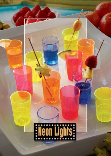 Koyal Neon Lights Shooter Glass - Set of 500 (1.5-Ounce, Red) - Perfect for Parties, Bars & Nightclubs | Colorful Shot Glasses for Cocktails & Liquor