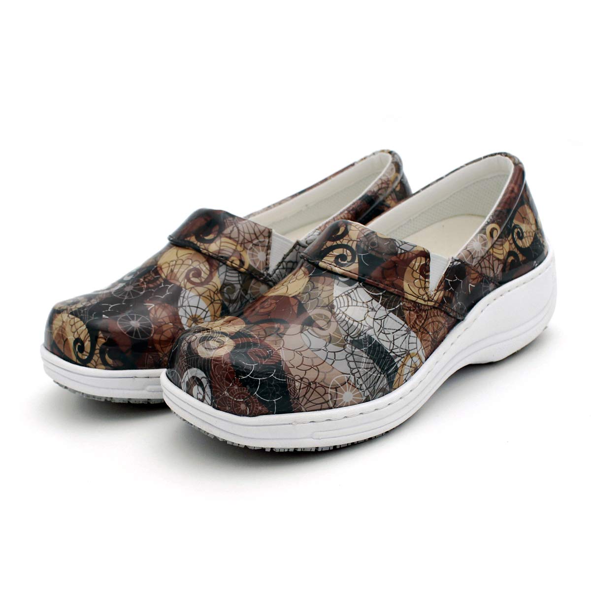 Laforst Women's Slip-Resistant Nursing Shoes - Comfortable Work Shoes for Waitress & Waiter - Breathable Manmade Upper Slip-On Clogs for Healthcare & Restaurant Professionals