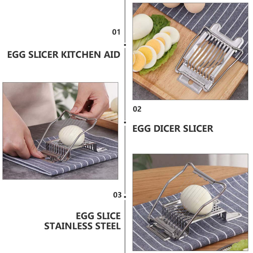 2-Pack Stainless Steel Egg Slicer & Cheese Cutter - Kitchen Gadget for Perfectly Sliced Hard Boiled Eggs, Fruits & Soft Cheeses - Ideal for Salads, Sandwiches & Charcuterie Boards