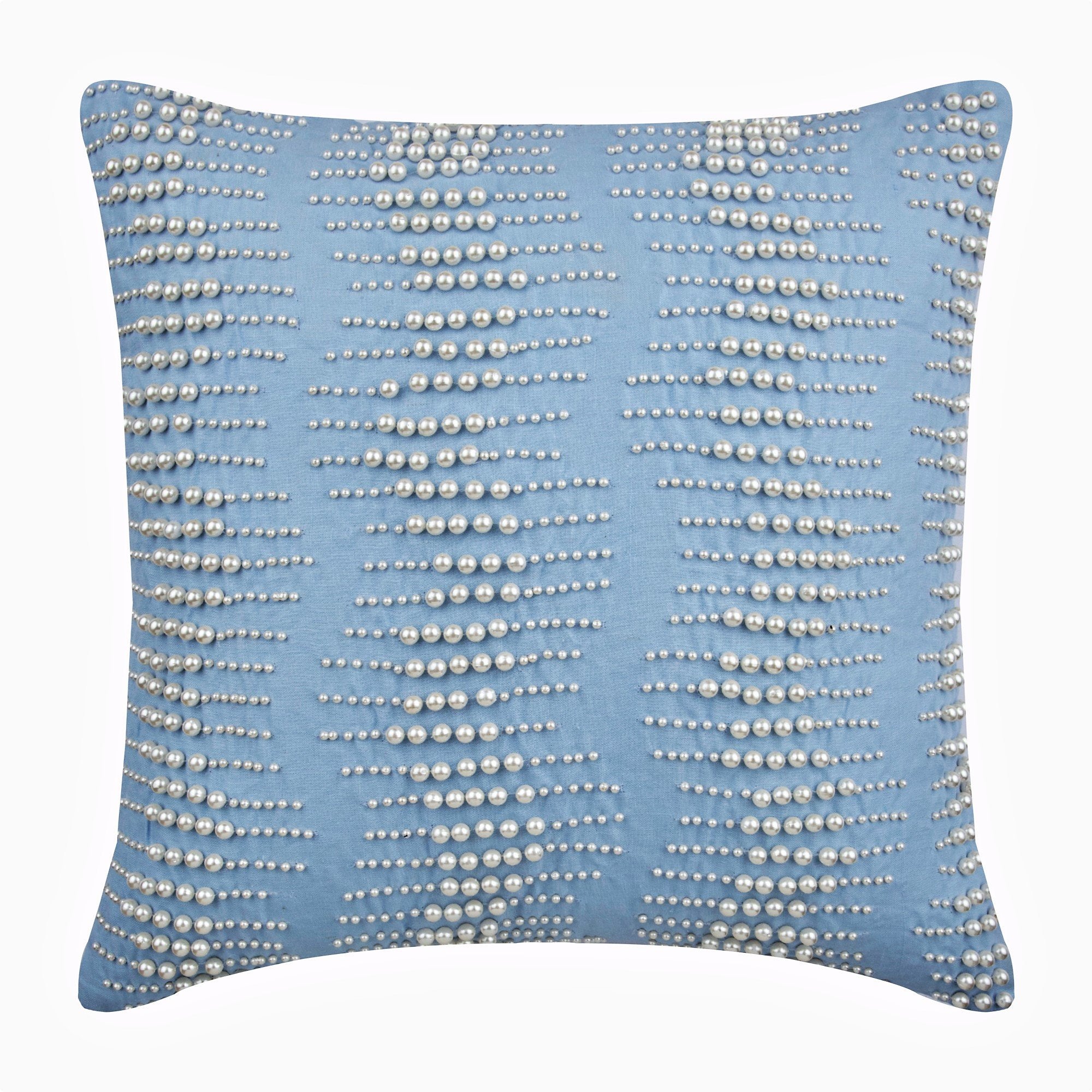 Arctica Light Blue Cotton Linen Euro Sham Pillow Cover - Soft Decorative Bedding Accent for Living Room, Bedroom & Guest Room