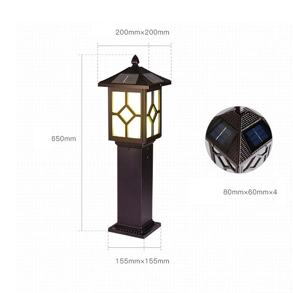 Solar Powered LED Garden Lights - Waterproof IP55 Outdoor Landscape Lighting with Auto Sensor for Lawn, Park, Villa Pathway & Street Decor | Weatherproof Exterior Post Lantern for Nighttime Illumination