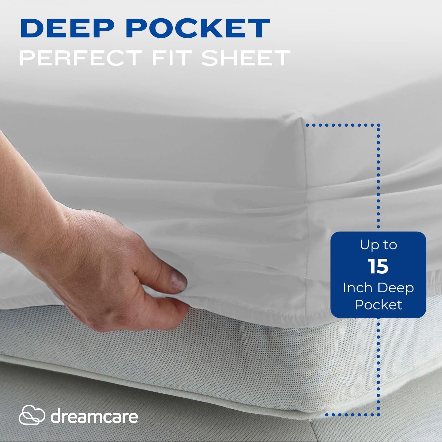 Cooling California King Sheet Set - 4pc Deep Pocket Bed Sheets up to 15