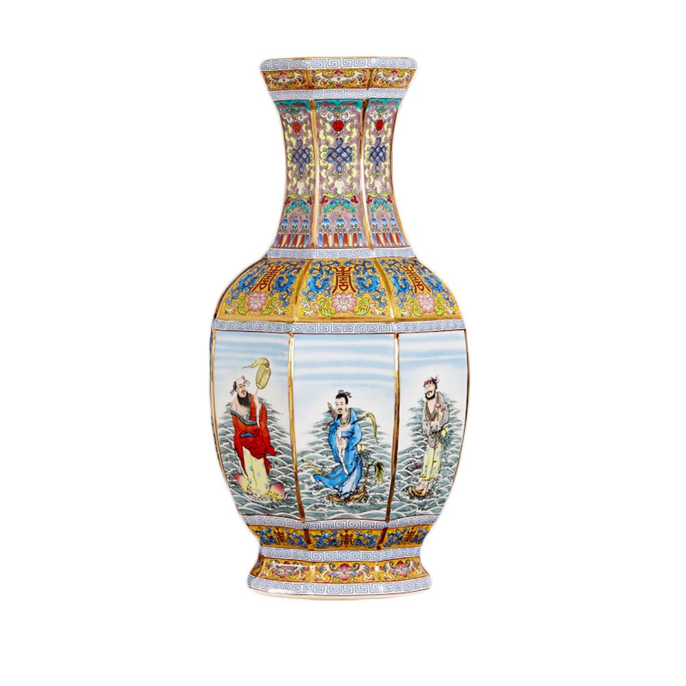 JR%L Retro Ceramic Flower Vases - Chinese Ming Dynasty Style Decorative Vases for Home Decor, Table Centerpieces, Wedding Gifts - Perfect for Living Room, Dining Table, and Special Occasions