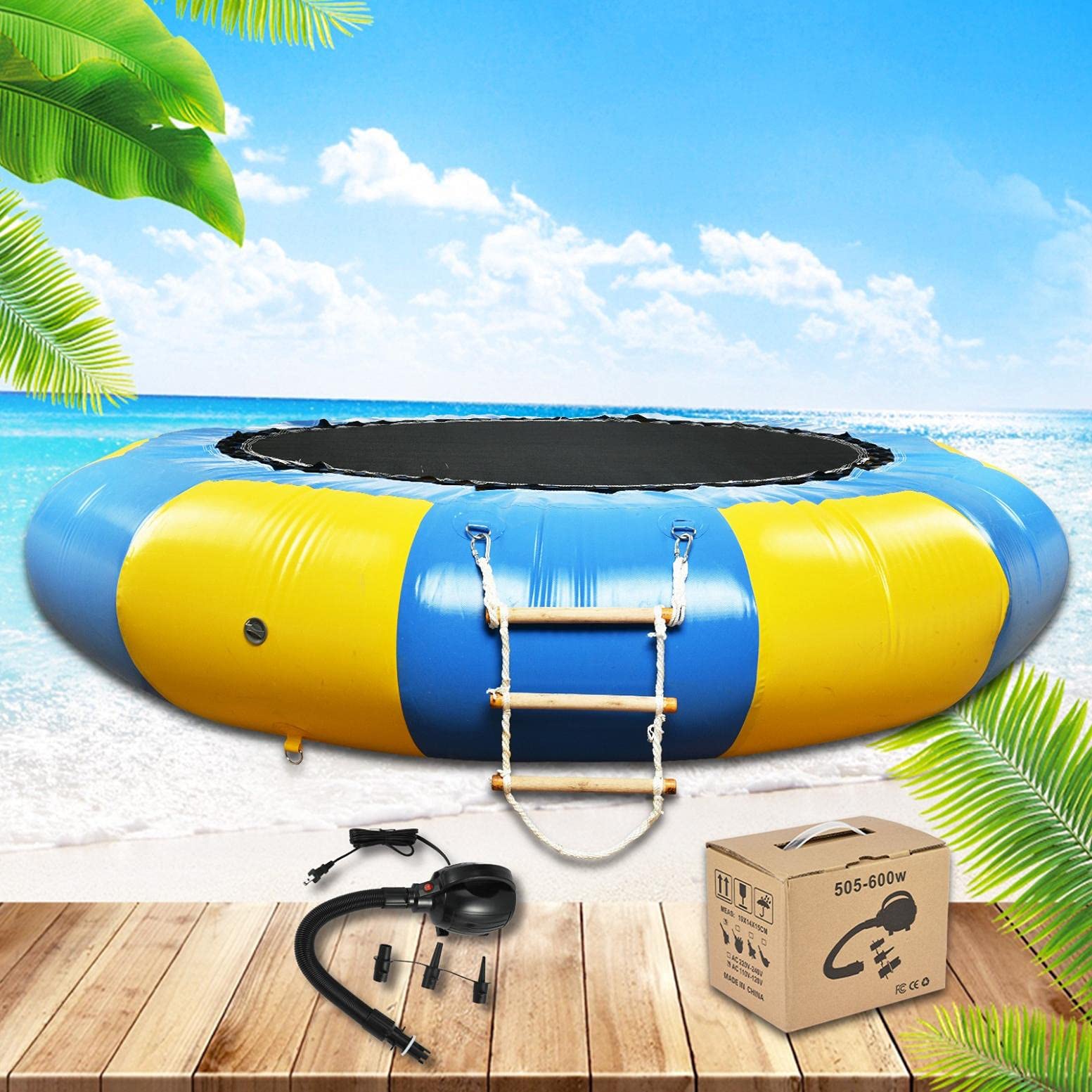 Sanamity 10-Foot Inflatable Pool Water Bags - Floating Island & Bouncer for Lakes, Adults & Kids | Perfect for Summer Parties, Backyard Fun & Water Activities