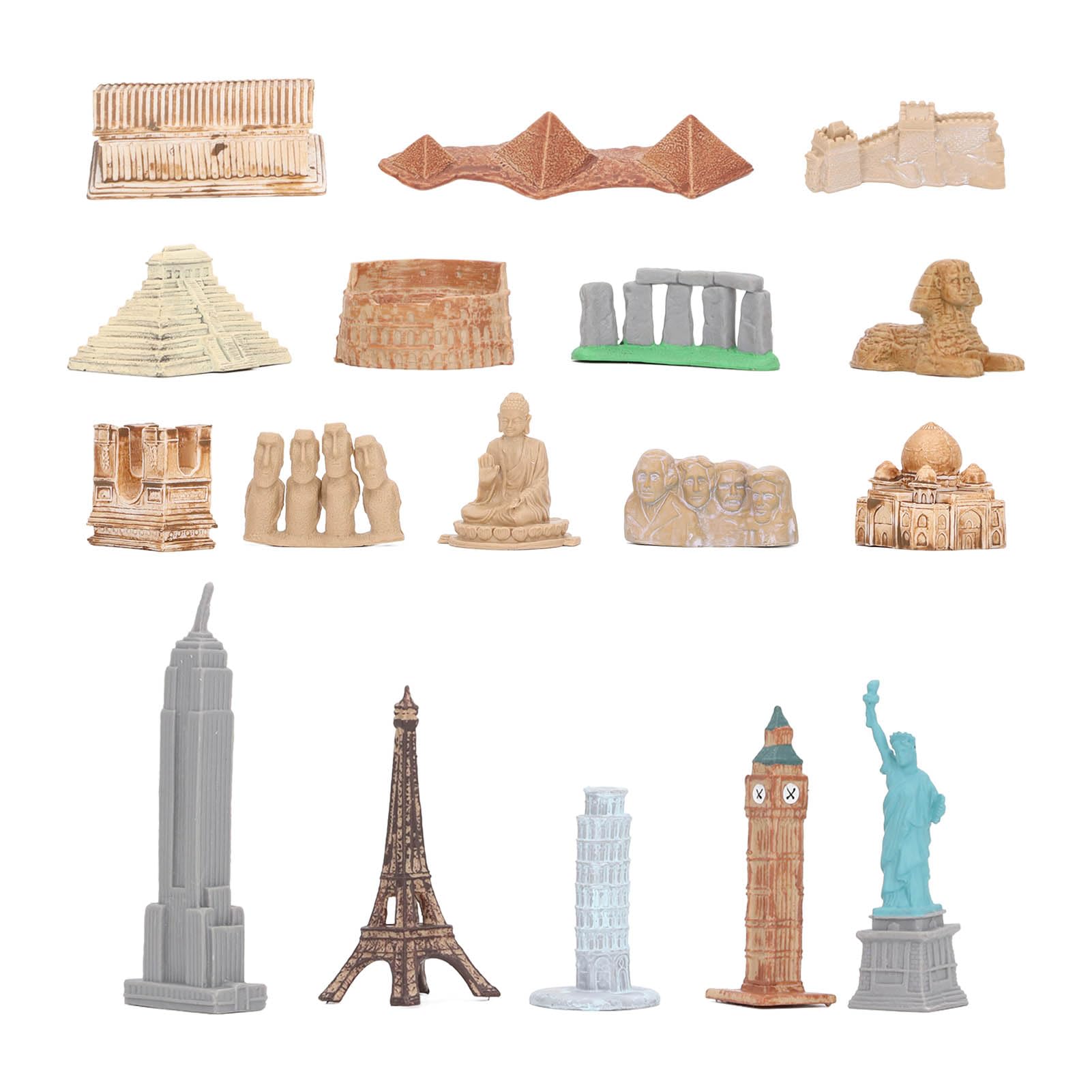 17PCS Miniature Ancient Buildings Model Kit - Worldwide Landmarks Collection with Egyptian Pyramid - Educational Toys for Kids & Adults - Perfect for Home Decor, School Projects & Collectibles