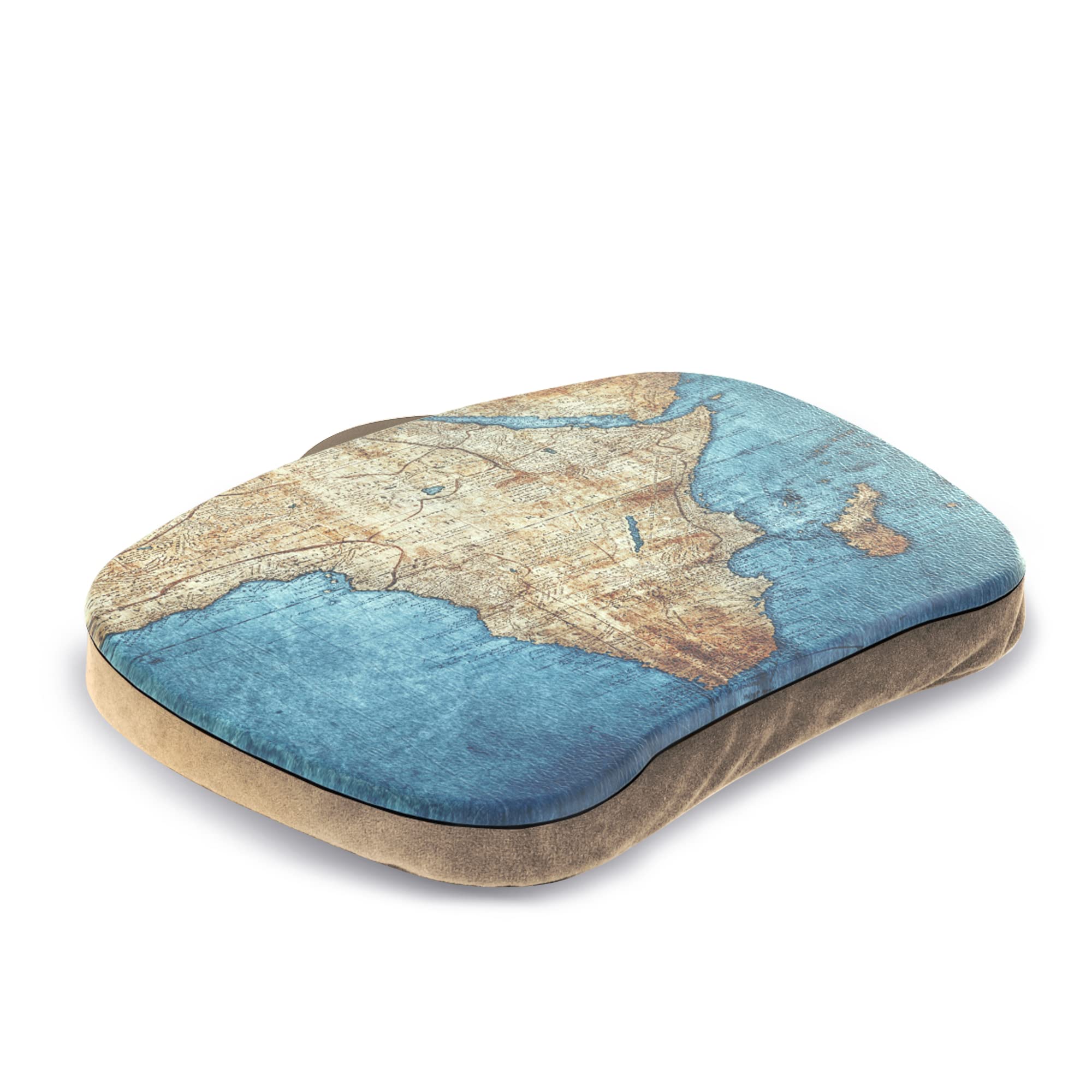QIELIZI Portable Lap Desk with Pillow Cushion - Adjustable Laptop Stand for 15.6 Inch Notebook, Lightweight Computer Desk for Home Office, Study & Bed Use - Vintage Map Design (Ergonomic Workstation for Students & Professionals)