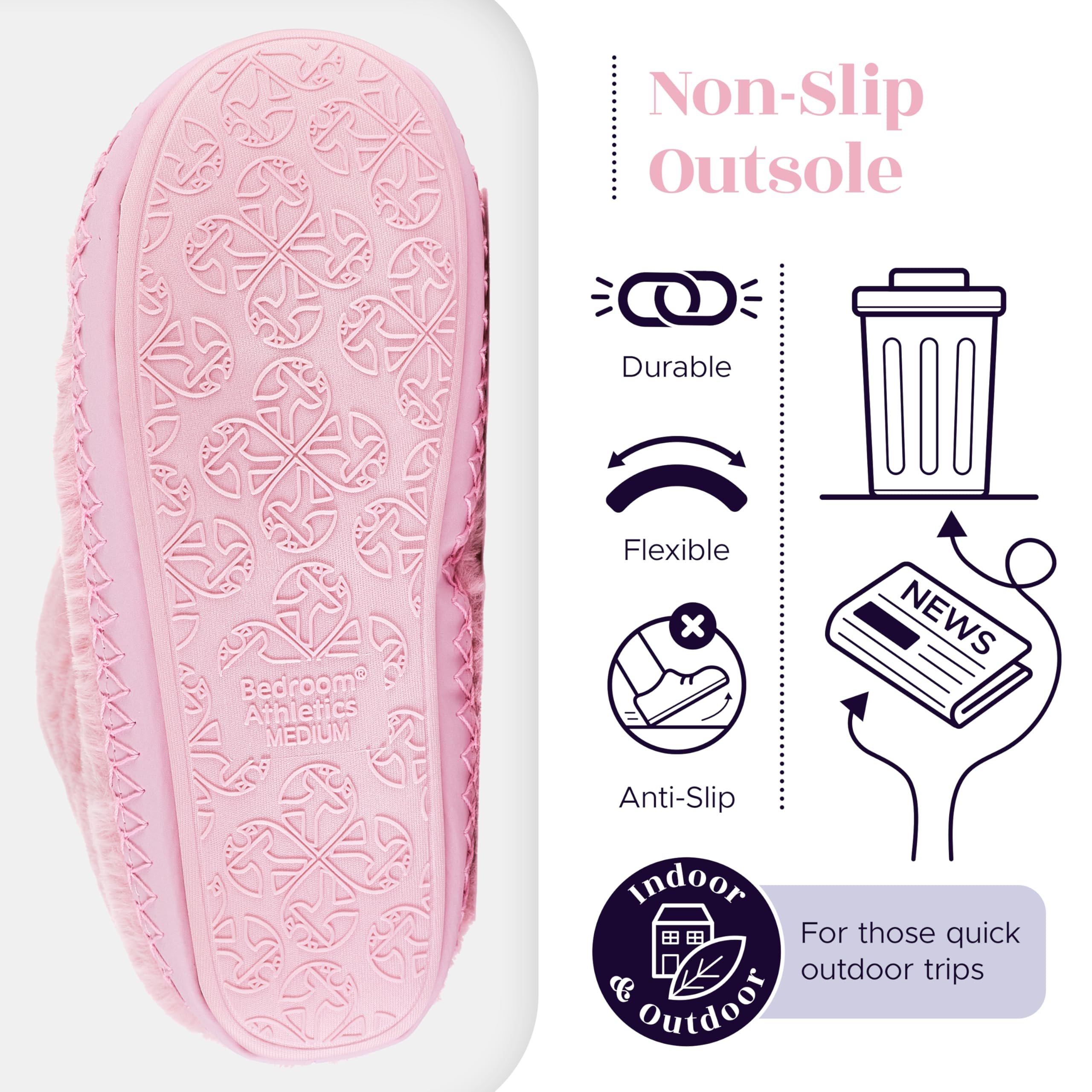 Cozy Women's Faux Fur Memory Foam Slipper Boots - Warm Indoor/Outdoor House Shoes with Non-Slip Outsole & Zip Up Closure (Machine Washable) - Perfect for Winter Comfort at Home, Office or Quick Outdoor Errands - Marilyn Style