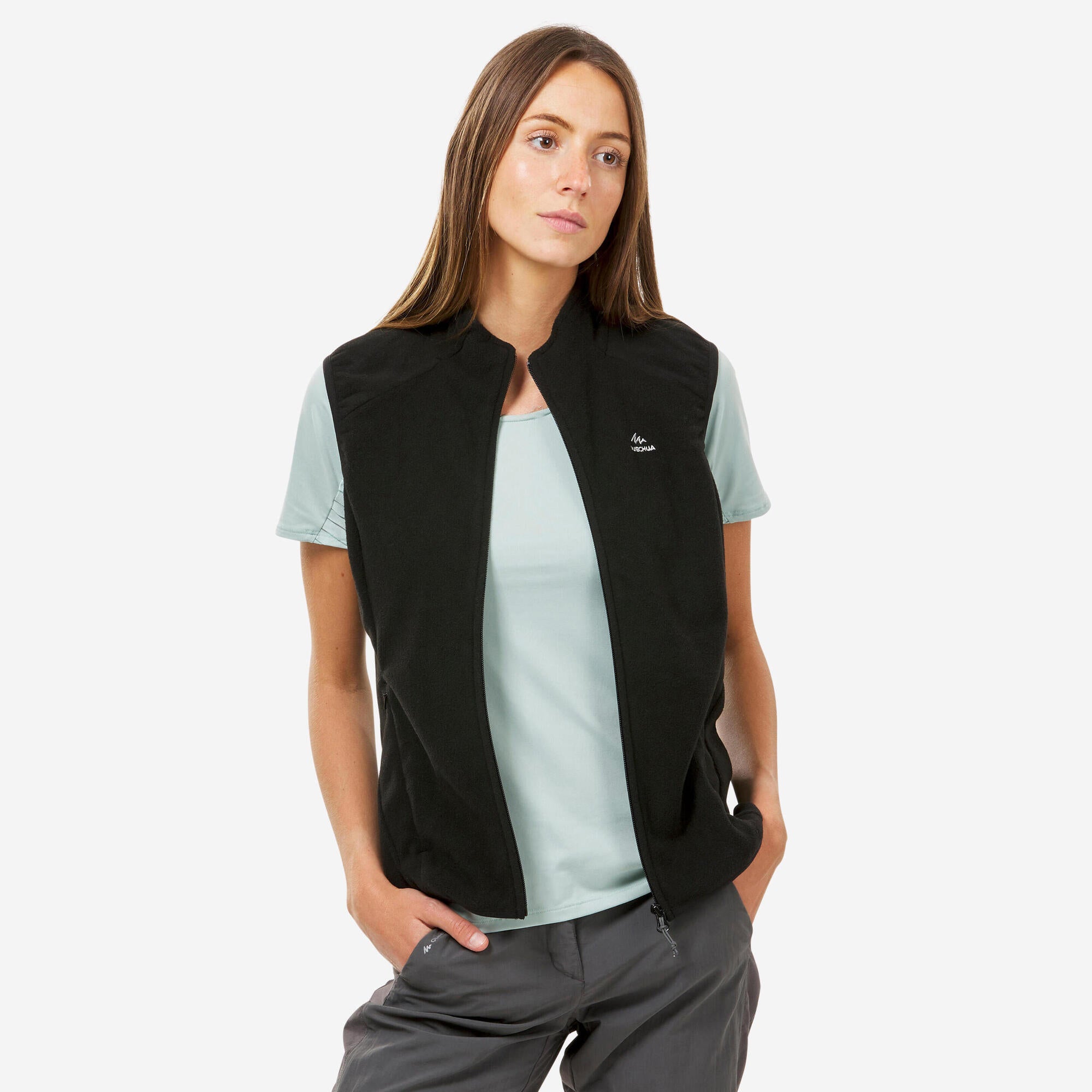 Quechua Women's MH120 Lightweight Fleece Vest for Hiking, Outdoor Activities & Travel | Warm Layering for Cold Weather Adventures