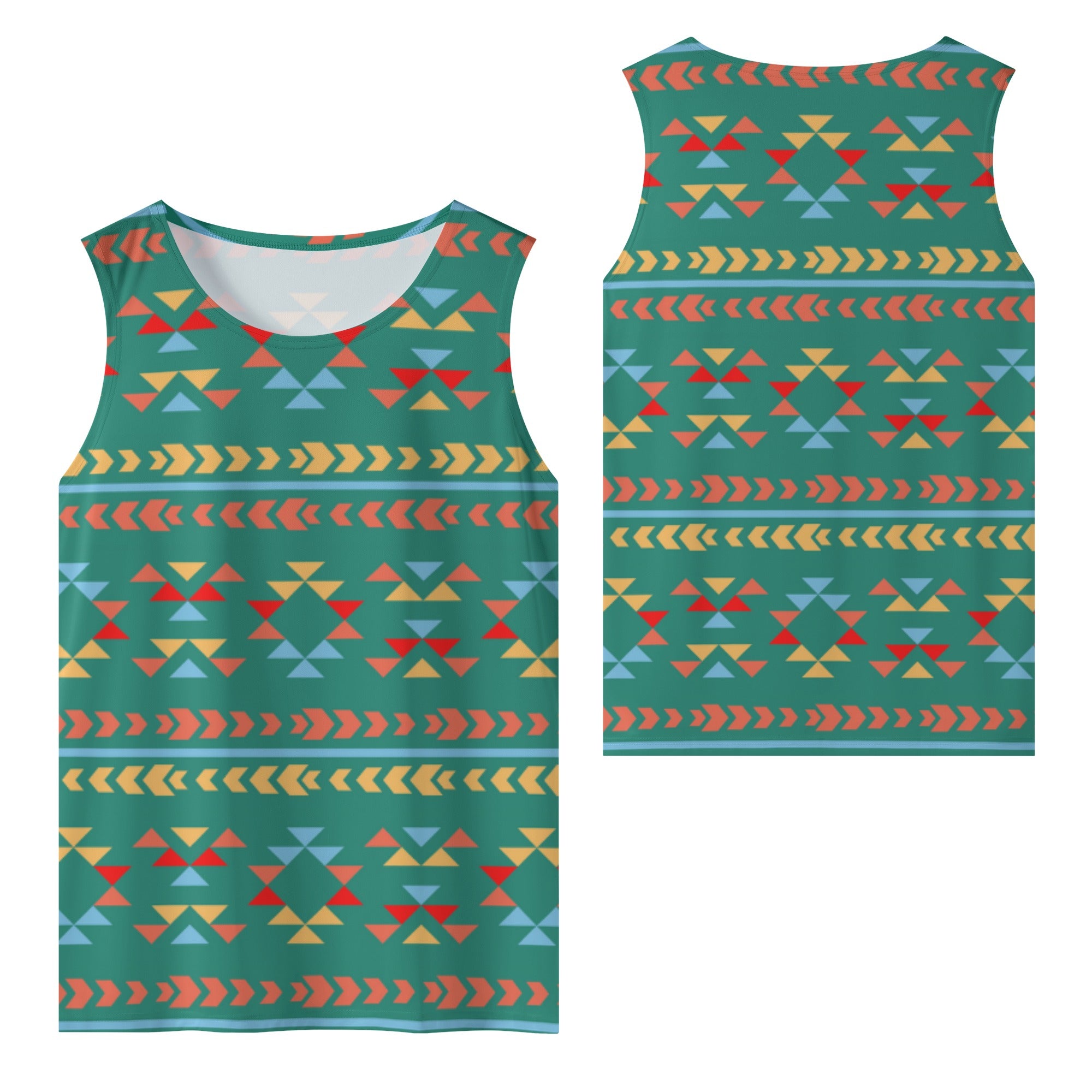 Southwestern Men's Tank Top - Athletic Tee with River Canyon Print - Perfect for Hiking, Gym & Summer Outdoor Activities