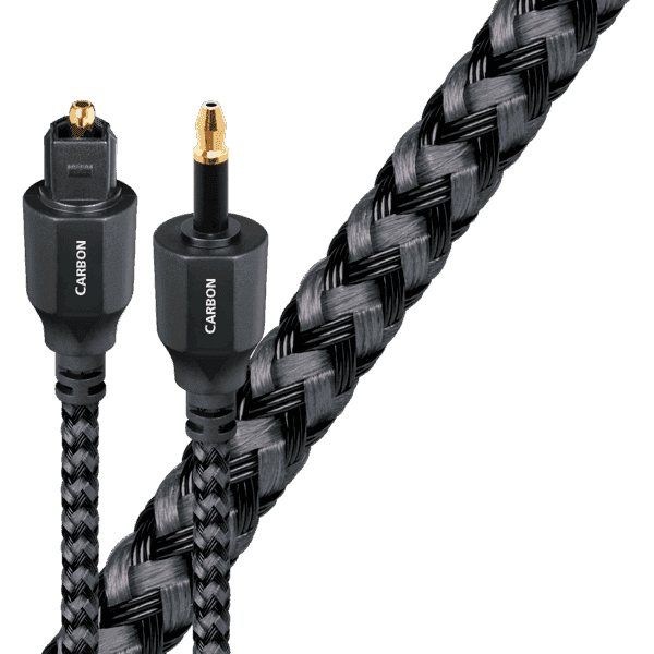 AudioQuest Carbon Optilink TOSLINK Digital Optical Audio Cable - High-Performance Fiber Optic Cable for Home Theater & Hi-Fi Systems